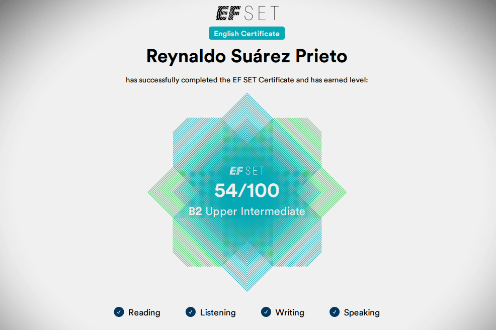 Certificación EF SET English Certificate - Nivel B2 Upper Intermediate