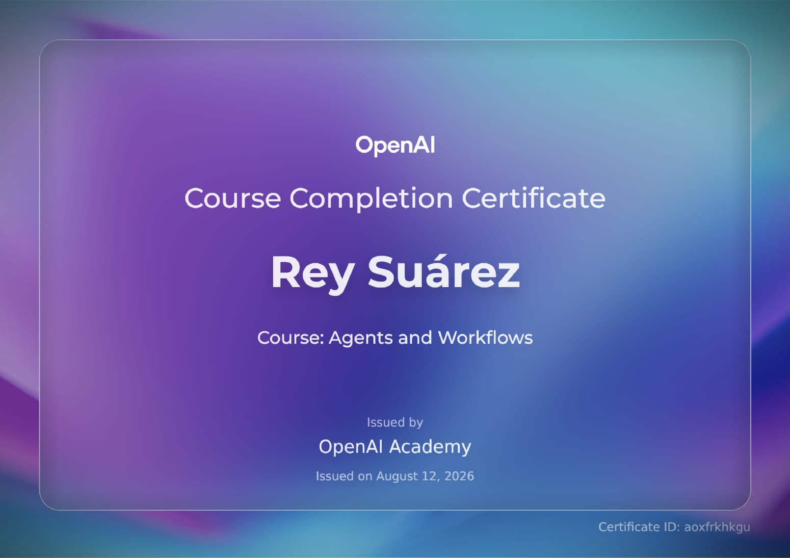 Certificación 'Agents and Workflows' - OpenAI Academy